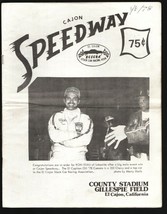 Cajon Speedway Stock Car Race Program 6/6/1978-County Stadium at Gillespie-Ro... - £36.25 GBP