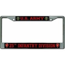 army 25th infantry division military logo chrome license plate frame usa made - £23.69 GBP