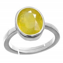 5.25 CT Certified Unheated Untreatet AA++ Quality Yellow Sapphire Ring Unisex  - £36.34 GBP