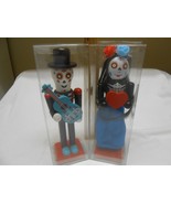 New 2 Day of the Dead Halloween Wooden Nutcrackers Man &amp; Woman 8.6 inches  - £14.61 GBP