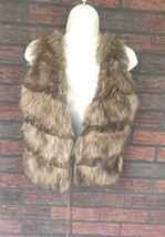 Bagatelle Faux Fur Vest Small Sleeveless Vegan Jacket Suede Details Boho Festiva - £5.30 GBP