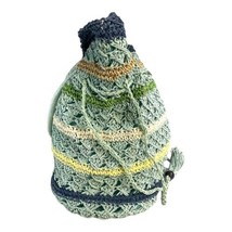 Boho Hemp Cord Crochet Altamar By Monica Blue Green Bucket Purse Handbag... - £25.74 GBP