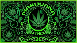 Marijuana THC Pot Leaf Cannabis Vinyl Decal Sticker 420 Marijuana Weed 3.75&quot;x7.5 - £3.91 GBP
