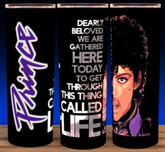 Prince Lets Go Crazy Purple Rain Cup Mug Tumbler 20oz with lid and straw - £15.46 GBP