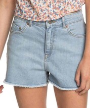 MSRP $50 Roxy Light Blue Frayed-Hem Denim Shorts Blue Size 28 NWOT - £13.66 GBP