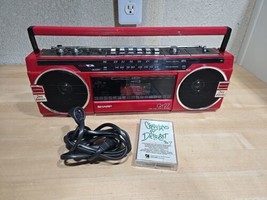 VTG SHARP QT-27 (R) Stereo Radio Cassette Tape Boombox RED Fully Tested ... - $109.66