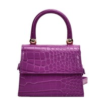 Women Solid Flap Messenger Bag Retro Alligator Pattern PU Leather Crossbody Purs - £14.47 GBP