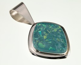 Jay King DTR Sterling Silver Turquoise Art Glass Pendant 32.5g - £116.77 GBP