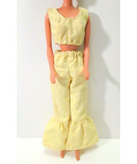 Vtg Clone Barbie Doll Clothes Yellow Polka Dot 2 Pc Crop Top Bell Bottom... - £17.99 GBP
