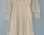 Victorian wedding dress ANTIQUE EARLY 1900s White Sheer Lace Beaded Larg... - £73.87 GBP
