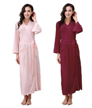 RH Women Kimono Cotton Robe Long Belted Robe Dressing Gown Lounge Night ... - $26.99