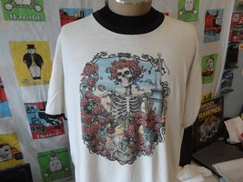 Grateful Dead Shirt Vintage Liquid Blue 2001 Bertha Skeleton ringer T SH... - £77.76 GBP