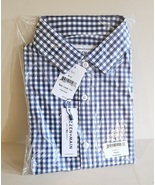 Mizzen+Main Leeward Collection dress shirt in a blue and white gingham c... - $119.38 CAD
