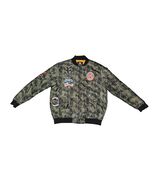 Ecko Unltd Mens Bomber Jacket Green Camouflage Flap Pockets Patches Zip ... - €37,80 EUR