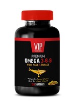 flaxseed oil softgels - PREMIUM OMEGA 3 6 9 - plant protein source 1 Bottle - £11.92 GBP