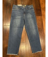 Seven7 Women&#39;s High Waisted Relaxed Fit Tower Straight Crop Blue Jean Si... - $476.08 MXN