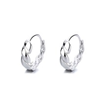 TrustDavis Minimalist 925 Silver Fashion Hollow Twist Charm Hoop Earrings For Wo - £16.16 GBP