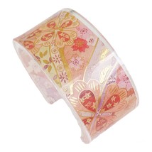 Pink, purples and gold Resin OPEN CUFF Bracelet for Women Girls Fashion Jewelry - £18.44 GBP