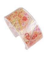 Pink, purples and gold Resin OPEN CUFF Bracelet for Women Girls Fashion ... - £18.04 GBP