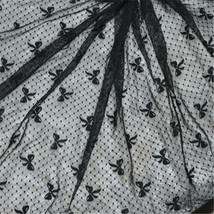 Bowknot Mesh Black Lace Soft Fabric DIY Costume Cloth Wedding Dress By the Yard  - £11.25 GBP