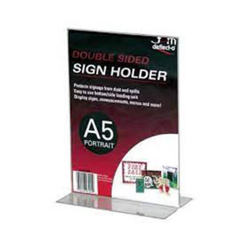 Deflecto Portrait Double Sided Stand Up Sign Holder -  A5 - $17.80