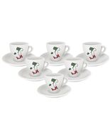 Lorren Home 3 Oz. Porcelain Espresso Set of 6 Cups and Saucers, Italian ... - $52.42