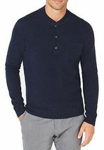 Tasso Elba Mens Cashmere Henley Sweater Navy, Various Sizes - £66.69 GBP+