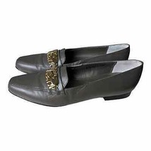 Vintage Ros Hommerson Gray Elephant Charm Leather Loafers Shoe Size 6N - £43.51 GBP