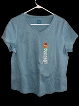 Faded Glory The Shaped Tee V-Neck Stretch Cap Sleeve Women&#39;s Large Cameo... - $18.57
