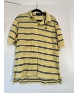 Merion Golf Club Polo Golf Ralph Lauren Men&#39;s Sz Large Shirt Yellow Striped - £20.10 GBP