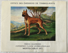 Office Des Èmissions De Timbres-Poste Dogue Allemand Canine Monte-Carlo 1972 - £11.83 GBP