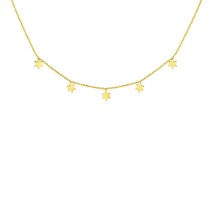 14k Yellow Gold Necklace with Six Pointed Stars - £442.31 GBP