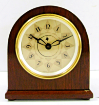 Hamilton-Sangamo 1930s Art Deco Wood and Brass Electric Desk Clock - $94.05