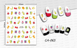 Nail Art 3D Decal Stickers Fresh Fruits Slices Citrus Cherry Watermelon CA063 - £2.47 GBP