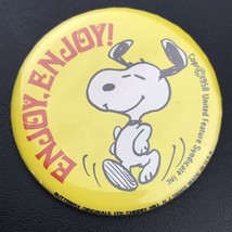 Snoopy Charlie Brown Peanuts Pin Button Vintage Pinback Dancing 1958 - £7.95 GBP