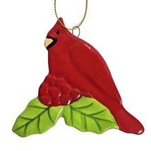 Large Ceramic Red Cardinal Loved One Memorial Christmas Ornament Hanging Decor - $3.95