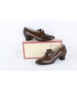 NOS Vtg 90s Streetwear Womens 10 A Chunky Heel Leather Geometric Heels S... - $1,800.66 MXN