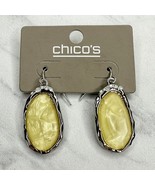 Chico&#39;s Moonstone Shine Silver Tone Dangle Earrings Pierced Pair - £10.90 GBP