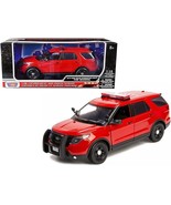 2015 Ford Police Interceptor Utility &quot;Fire Marshal&quot; Plain Red 1/18 Dieca... - £61.65 GBP