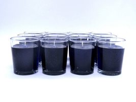 12 Dark Blue Color Unscented Mineral Oil Based Candle Votives up to 25 Hour Each - $43.60