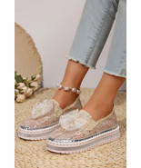 White Sequin Bow Thick Sole Casual Shoes - $682.90 MXN