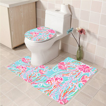 3Pcs/set Jellies Be Jammin Lilly Pulitzer Bathroom Toilet Mat Set Anti Slip Ba - £26.77 GBP+
