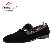 Autumn Style Luxurious Burgundy Color Men Velvet Shoes With Pearl Metal Buckles  - £240.08 GBP