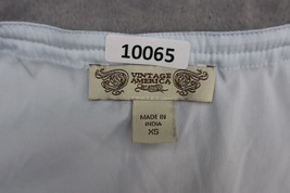 Vintage America Blues Shirt Women XS White Lightweight Casual Paisley Sleeveless - £18.14 GBP