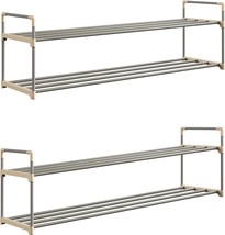 Home-Complete Shoe Storage Rack, 2-Tier Organizer For Closet, Bathroom,, 2 Sets - £34.35 GBP