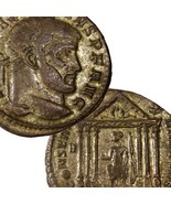 MAXENTIUS / Roma enthroned in TEMPLE Rare Rome mint. RIC 202a. Roman Emp... - $225.08 CAD