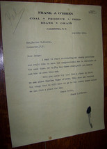 1932 FRANK OBRIEN COAL SEED CALEDONIA BILLHEAD LETTER JUDGE RIPPEY ROCHE... - $9.89