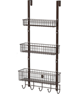 Over the Door Basket Organizer 3 Tier Hanging Door Shelf Rack Heavy Duty... - $82.25 CAD