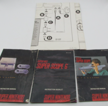 Lot of 4 Super Nintendo SNES Console MANUALS &amp; POSTER ONLY Super Scope 6... - $17.49
