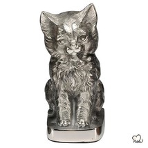 Sitting Cat Pet Cremation Urn for Ashes in Silver- Pet Cremation urn - £47.45 GBP